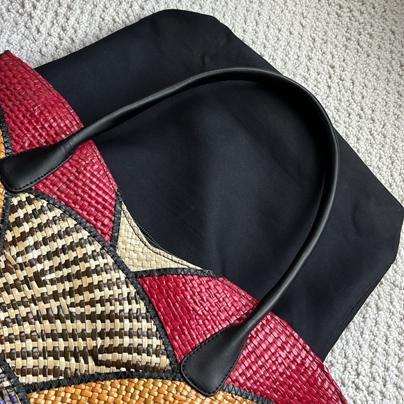 Straw Bag  Small tote  shoulder bag  Multi  Color  NWOT   Coated straw  Plastic - Picture 11 of 13